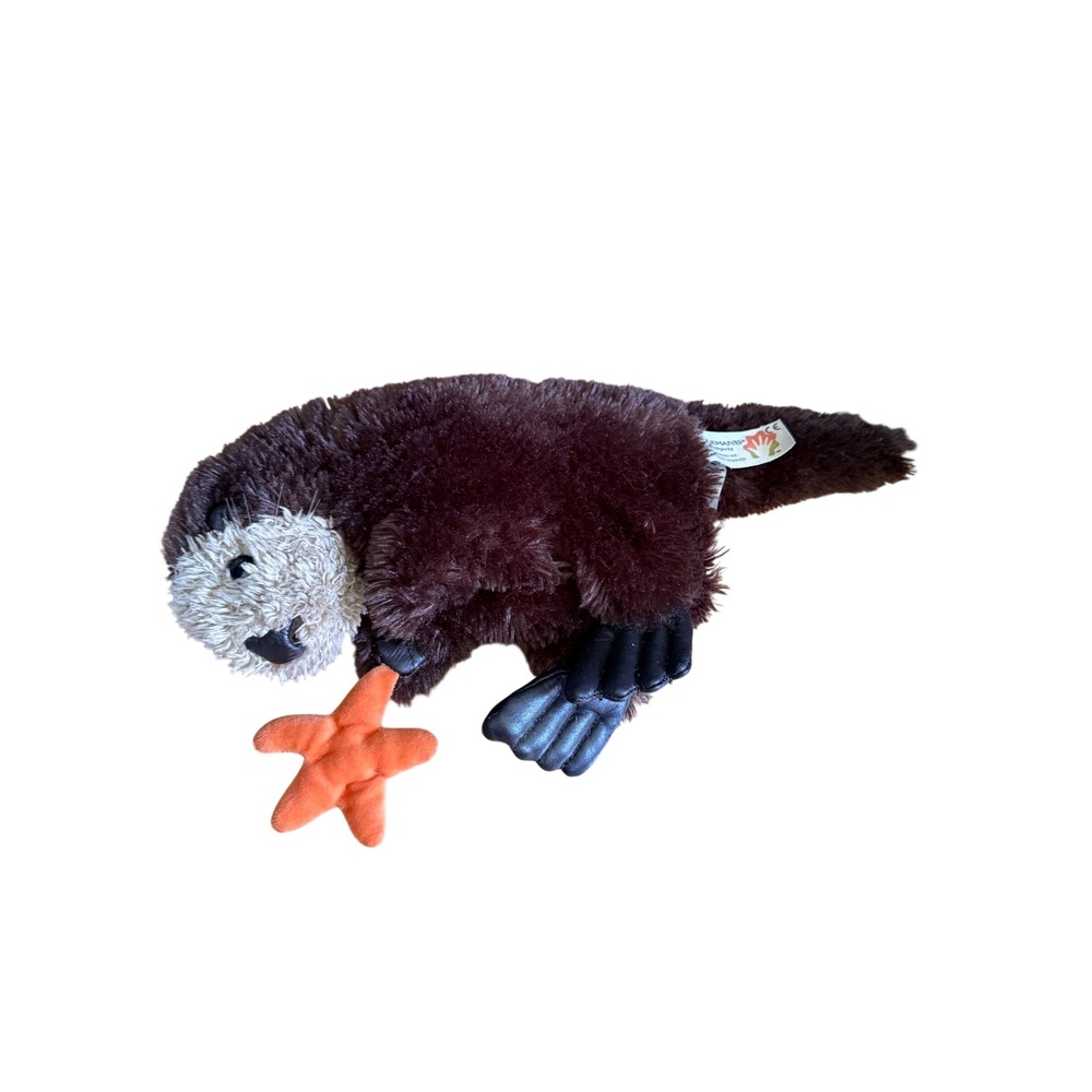 Folkmanis Sea Otter Hand Puppet Brown Plush with Starfish 2029 Plush Toy